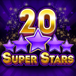 Slot 20 Super Stars avec fond violet et étoiles dorées